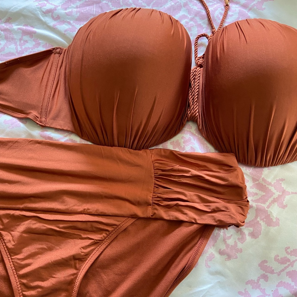 Panache Marina Rust Bikini Top and Bottom set